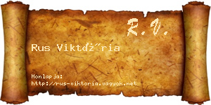 Rus Viktória névjegykártya
