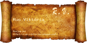 Rus Viktória névjegykártya